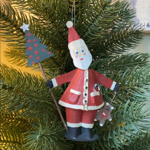 Vintage Hand Painted Santa Ornament - Picture 1 of 8